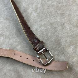 L. E. N. Belt Bison Brown Hand Crafted American Leather Solid Brass 47 L. E. N. Belt Bison Brown Hand Crafted American Leather Solid Brass 47