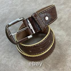 L. E. N. Belt Bison Brown Hand Crafted American Leather Solid Brass 47 L. E. N. Belt Bison Brown Hand Crafted American Leather Solid Brass 47