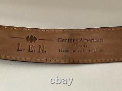 L. E. N. Men's Black Belt Genuine American Bison Leather Handcrafted in USA