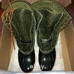 L. L. Bean x Todd Snyder Bison Leather Boots Black Olive Size 8 (Fits 9-10.5)