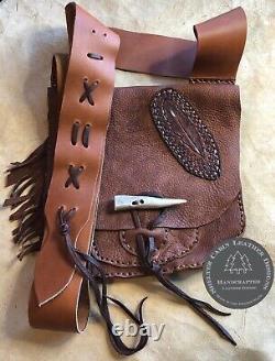 LEATHER POSSIBLES BAG Black Powder Rendezvous Mountain Man Bison Leather