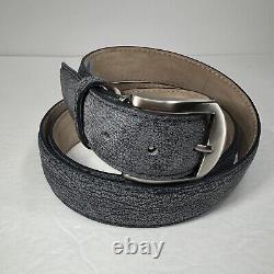 LEN Belt Men's 52 South African Buffalo Leather Handcrafted in the USA Gray $325
