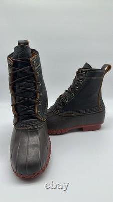 LLBean Leather 8 Bison Unlined Waterproof Ankle Duck Boots Men's Sz 9 M USA VTG