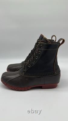 LLBean Leather 8 Bison Unlined Waterproof Ankle Duck Boots Men's Sz 9 M USA VTG