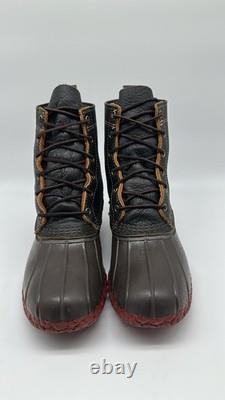 LLBean Leather 8 Bison Unlined Waterproof Ankle Duck Boots Men's Sz 9 M USA VTG