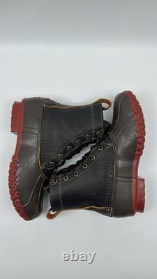 LLBean Leather 8 Bison Unlined Waterproof Ankle Duck Boots Men's Sz 9 M USA VTG