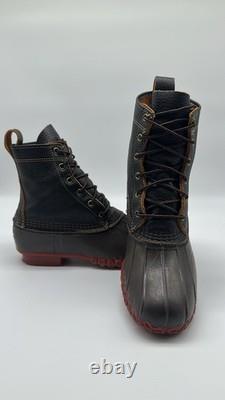 LLBean Leather 8 Bison Unlined Waterproof Ankle Duck Boots Men's Sz 9 M USA VTG