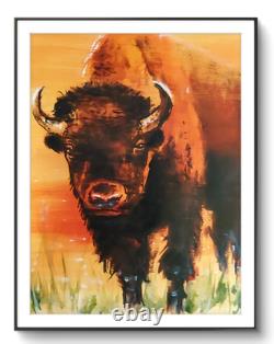 LOVELESS GOLDEN BISON 11 X 15 acrylic on paper