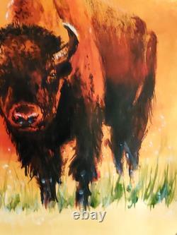 LOVELESS GOLDEN BISON 11 X 15 acrylic on paper