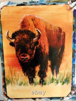 LOVELESS GOLDEN BISON 11 X 15 acrylic on paper