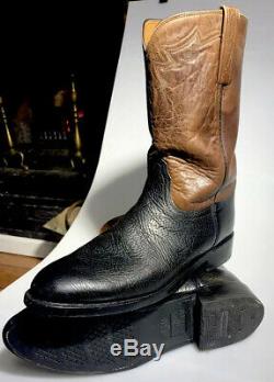 LUCCHESE T0055 2000 AMERICAN BISON ROPER COWBOY BOOTS MENS. SIZE 11 B. No RSV
