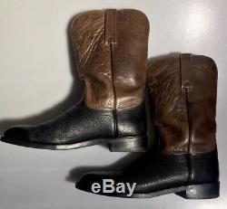 LUCCHESE T0055 2000 AMERICAN BISON ROPER COWBOY BOOTS MENS. SIZE 11 B. No RSV
