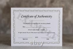 Laeknapes Expressionist Bison Art Original Abstract Painting 14X11 Canvas Home