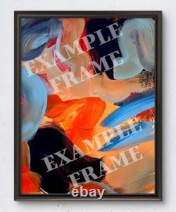 Laeknapes Expressionist Bison Art Original Abstract Painting 14X11 Canvas Home