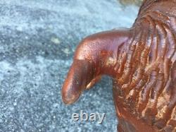 Large Buffalo Bison Wood Sculpture Hand Carved Oak 18 in Hand Crafted Brown #1