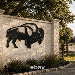 Large Metal Bison Wall Art for Western Ranch and Farmhouse Decor