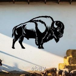 Large Metal Bison Wall Art for Western Ranch and Farmhouse Decor