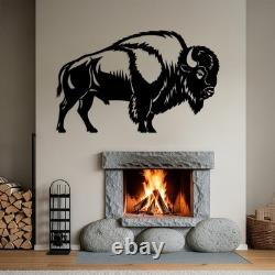 Large Metal Bison Wall Art for Western Ranch and Farmhouse Decor