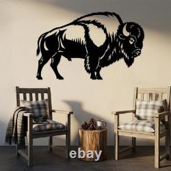 Large Metal Bison Wall Art for Western Ranch and Farmhouse Decor