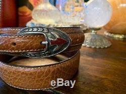 Largest Chacon Thunderbird James Reid style Sterling Silver Belt Buckle Set