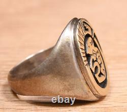 Leah Cleveland Navajo 14k Gold and Sterling Silver Bison Ring Size 8 X686B
