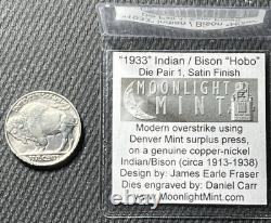 Limited Edition 1933 Indian/Bison Hobo Satin Finish, Die Pair 1, Daniel Carr