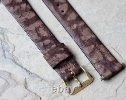 Long Length Genuine Wild Bison 17.3mm vintage watch band Exotic Skin 1960/70 NOS