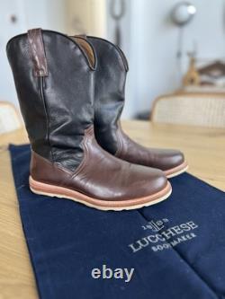 Lucchese Men's Bison Range Western Boots Round Toe Size 8.5 Black/Brown