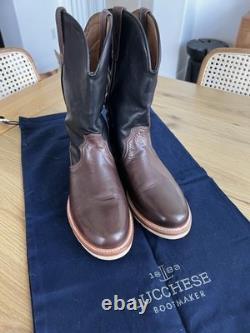 Lucchese Men's Bison Range Western Boots Round Toe Size 8.5 Black/Brown