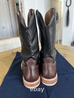 Lucchese Men's Bison Range Western Boots Round Toe Size 8.5 Black/Brown