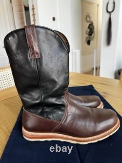 Lucchese Men's Bison Range Western Boots Round Toe Size 8.5 Black/Brown