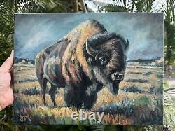Majestic Solitude Acrylic on Canvas. One of a Kind Original? Bison