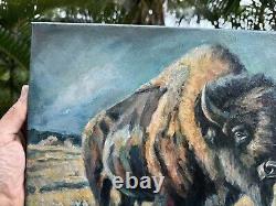 Majestic Solitude Acrylic on Canvas. One of a Kind Original? Bison