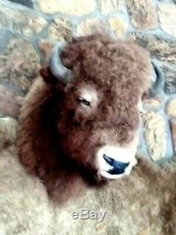 Massive Buffalo Trophy Head & Hide Robe- Bull Bison Shoulder Mount & Skin Pelt
