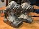 Matching Pair 1915 J. P. KRUPKA KBW ART BRONZE CLAD BISON SCULPTURE BOOKENDS