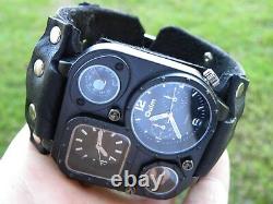 Men Watch Bison leather bracelet wristwatch nice for biker him husband boyfriend