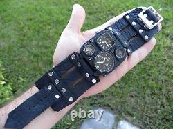 Men Watch Bison leather bracelet wristwatch nice for biker him husband boyfriend