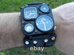 Men Watch Bison leather bracelet wristwatch nice for biker him husband boyfriend