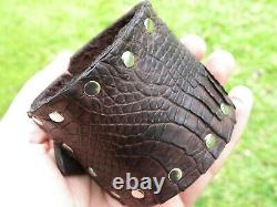 Men cuff Ketoh Bracelet Quality Alligator and Bison leather adjustable buckle