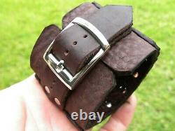 Men cuff Ketoh Bracelet Quality Alligator and Bison leather adjustable buckle