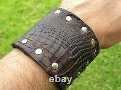 Men cuff Ketoh Bracelet Quality Alligator and Bison leather adjustable buckle
