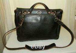 Men's Hand Crafted Mailbag Satchel Briefcase Dark Brown Bison Leather (145)