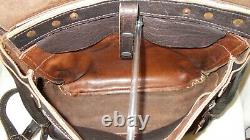 Men's Hand Crafted Mailbag Satchel Briefcase Dark Brown Bison Leather (145)