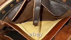 Men's Hand Crafted Mailbag Satchel Briefcase Dark Brown Bison Leather (145)