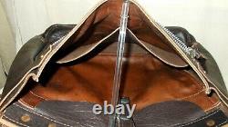 Men's Hand Crafted Mailbag Satchel Briefcase Dark Brown Bison Leather (145)