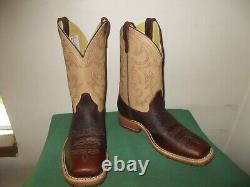 Mens 10.5 D Square Toe Bison ICE Roper Work Western Cowboy Boots USA Made NEW