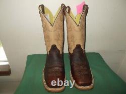 Mens 10.5 D Square Toe Bison ICE Roper Work Western Cowboy Boots USA Made NEW