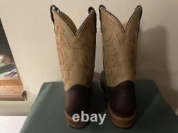 Mens 10.5 D Square Toe Bison ICE Roper Work Western Cowboy Boots USA Made NEW
