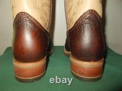 Mens 10.5 D Square Toe Bison ICE Roper Work Western Cowboy Boots USA Made NEW