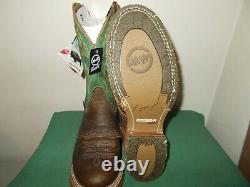 Mens 10 D Bison U Toe 11 Oak ICE Roper Work Western Cowboy Boots USA Made Green